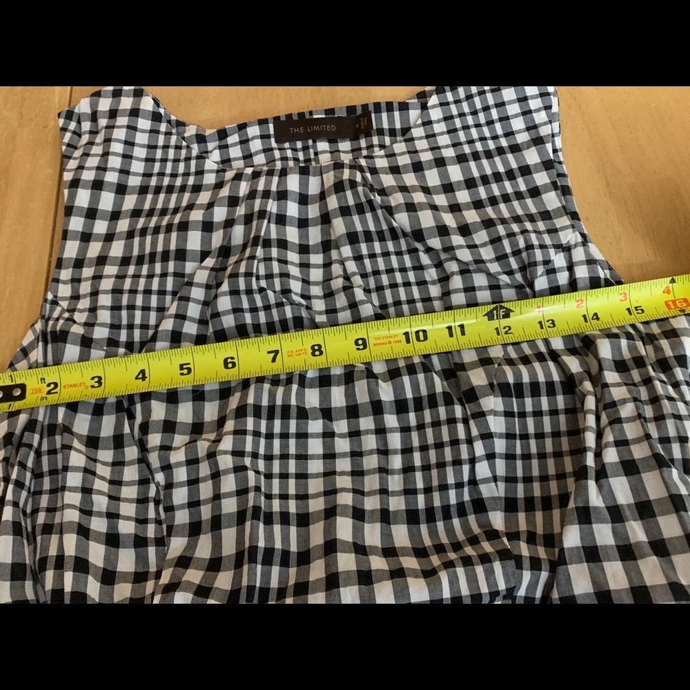 Retro black and white belted plaid dress - Picture 3 of 6